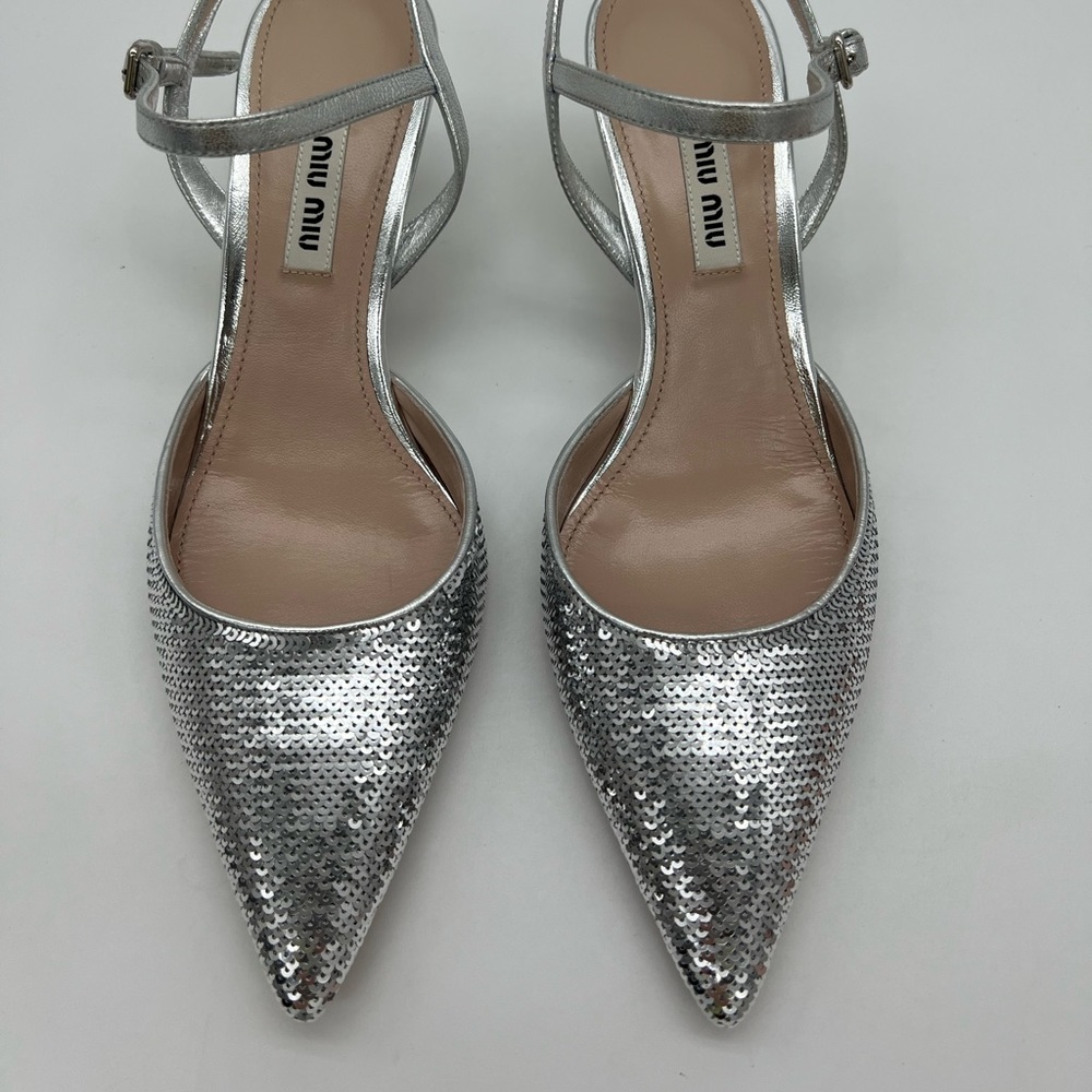 Authentic Miu Miu silver slingbacks - Picture 3 of 13